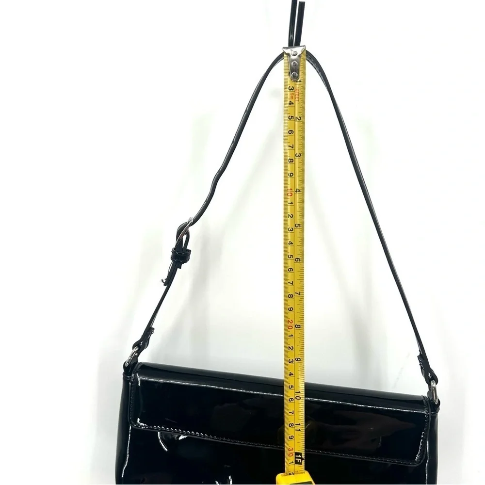ASOS Design Black Front Flap Magnetic Closure Shoulder Bag - Picture 9 of 10